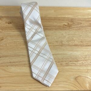 Vintage Philippe Longet ivory silky neck tie for men wedding baptism christening